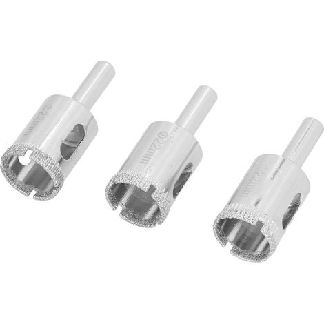Lot de 3 emporte-pièces de 22 mm en acier allié pour percer des trous dans le verre, les carreaux de céramique, le carrelage et le marbre. (1/5)