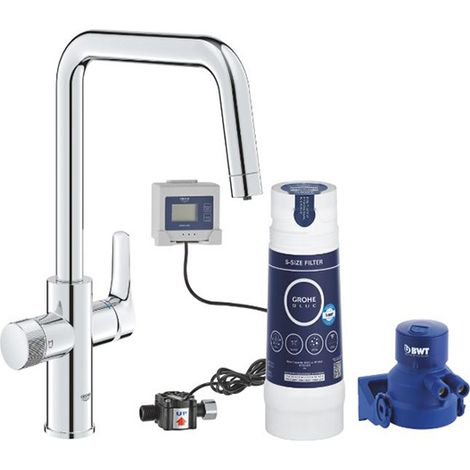 Rubinetto Grohe Blue Pure Eurosmart Cromo Bocca U Sistema Filtrazione Acqua 30584000 Cromo Lucido