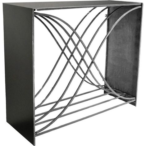 Outdoor X shape Log Storage - L38 x W100 x H88 cm - Zinc