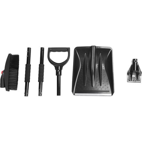Ensemble pelle à neige 3 en 1, pelle à neige pliable et portable avec grattoir à glace et brosse pour jardin, camping et voiture (noir) (1/5)