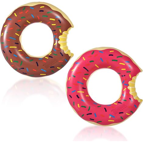 Ciambella galleggiante da 90 cm per bambini e adulti, salvagente gonfiabile in PVC, ideale per ragazzi e ragazze, feste estive in spiaggia e in piscina. (1/5)