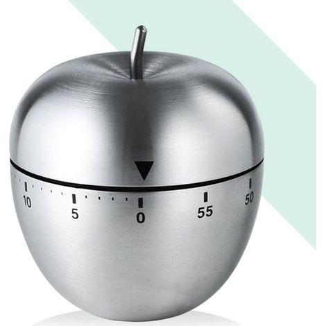 Timer da cucina, timer creativo con conto alla rovescia, scala da 0 a 60 minuti, simpatica forma di mela per attività come cucinare, preparare dolci, fare i compiti, leggere e fare jogging. (1/5)