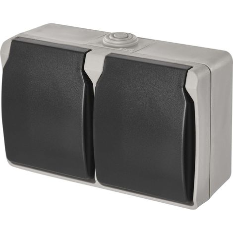 Presa Emos a1397.1 doppia IP44 impermeabile (1/3)