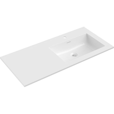 Mexen Otis Waschbecken, in die Arbeitsplatte eingelassen, rechts 101 x 46,5 cm, weiß glänzend - 25181000P