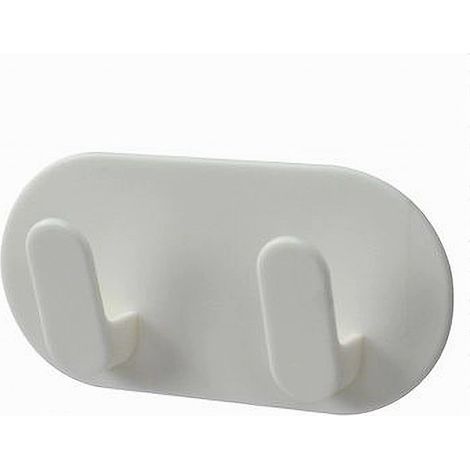 Cleafe - Appendiabiti 2 Ganci Posti Doppio Adesivo Parete Cucina Bagno Attaccapanni 79339 - (1/2)