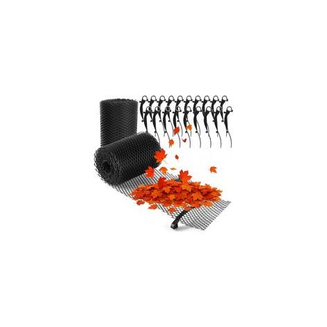 Rouleau de 12 mètres de Protection de gouttière pour Maison, abri Voiture, écurie avec 20 Pinces - découpable - kit de Protection de gouttière