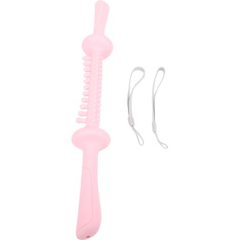 Bastón de masaje flexible y antideslizante de TPR con mango largo, color rosa, para piernas y brazos. (1/5)