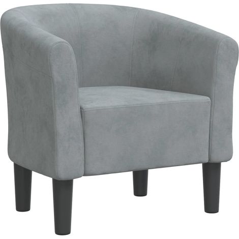 Poltrona lounge per camera da letto, seduta comoda, design moderno in velluto grigio DEC026453