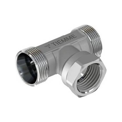 RACCORD EN T MÂLE-FEMELLE CHROMÉ Taille : 3/4 - 24X19 fil (D.16)