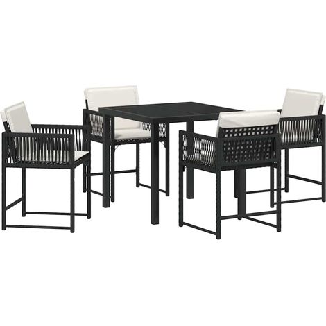 Maison Exclusive - Ensemble de salle à manger pour jardin 5 pcs Noir polyrotin (1/5)