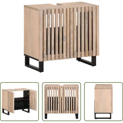vidaXL Mango -  Waschbeckenunterschrank 62x34x58 cm Massivholz Mango (1/5)