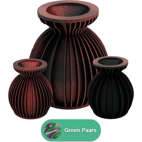 Vase Imprimé en 3D pour Fleurs Séchées et Artificielles en PLA Durable Aspect Bois - PANGIVO