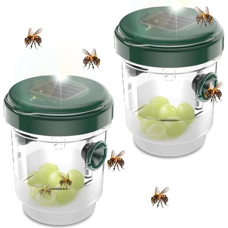 2 pièces piège à Frelons Asiatiques et Guêpes extérieur à Suspendre, solaire, pour Bouteille plastique, jardin, balcon, piège à Moustiques, Mouches (1/5)