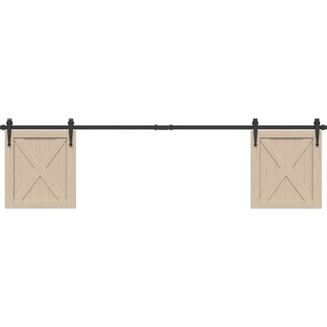 Kit de puerta corredera de armario acero carbono 200 cm vidaXL