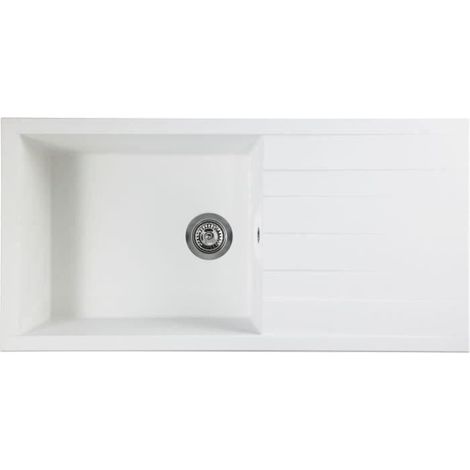 STRADOUR Lavello Incassato CUBE, in SMC BIANCO UNICO - 17, 1 vasca, dim. 100 50 cm, svuotamento manuale (1/2)