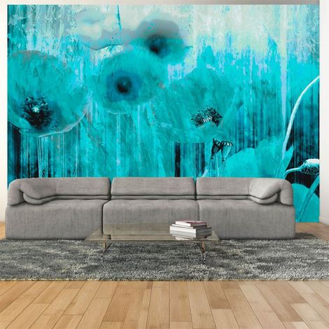 Papier peint folie turquoise - 150 x 105 cm
