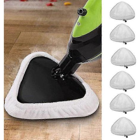 Ensemble de 6 lingettes de rechange lavables pour balai vapeur H2O (1/4)