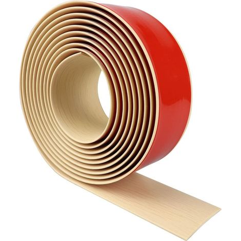 Seuil de porte adhesif profil de transition barre de seuil de porte bande de transition sol en vinyle bande de seuil en grain de bois bande de recouvrement pour planchers stratifié (Beige, 200×5cm) (1/5)