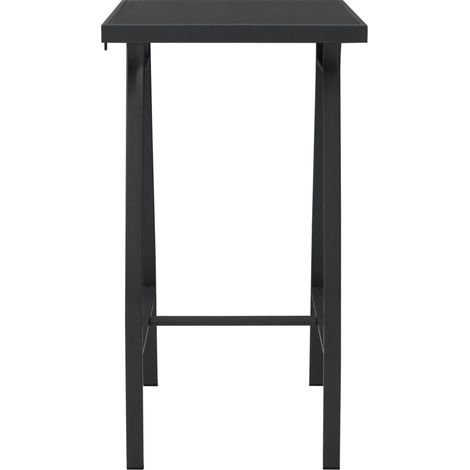 Maison Exclusive - Garten-Bartisch Schwarz 60×60×110 cm Hartglas