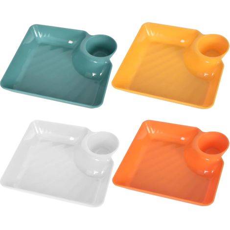 2in1 Snackschale avec Dipschale pack de 4 Servierplatte pour Snacks (1/5)