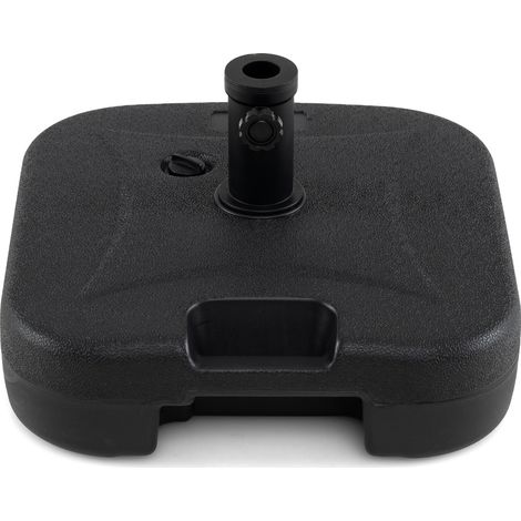 Pied de Parasol pour Mât 33/38/48 mm, Support Parasol en HDPE Rempli de 27kg Sable & Eau/25kg Sable/22 kg Eau, Poignée de Transport, 46 x 46 x 27 cm (1/5)