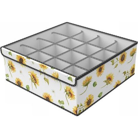 TrAdE Shop Traesio - Box Scatola Salvaspazio Armadio 16 Contenitori Porta Oggetti Organizer 32x32x12 - (1/2)