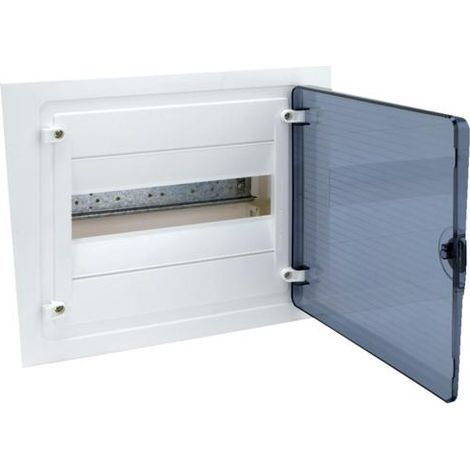 Coffret encastré 1 rangée de 12 Modules porte transparente HAGER VF112TR