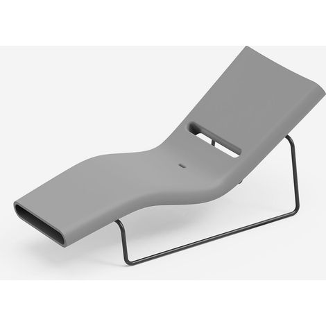 Lettino da sole design in polietilene con telaio metallico nero Esse - Ferro
