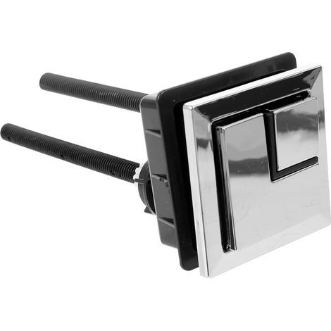 Bouton-poussoir de Toilette Double Carré, Argenté, Abs (1/4)