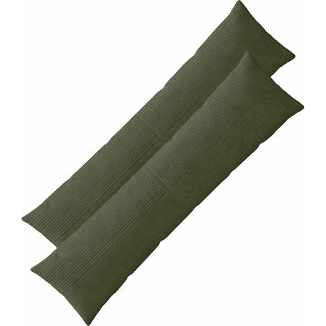 Irovami Lot de 2 housses de coussin, vert, velours côtelé, 40x145 cm (1/5)