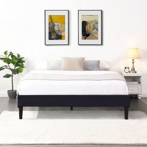 Somier 120x190 Desmontable - 20 cm - 13 Listones - Montaje Rápido - Mantenimiento Fácil - Confort Óptimo - Diseño Moderno - Anna Negro