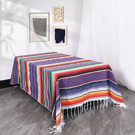 Nappe De Table - Nappe De Route En Coton - Pour Intérieur Extérieur Camping Pique-Nique Bureau École - 215 x 13 cm - 200 g (1/5)