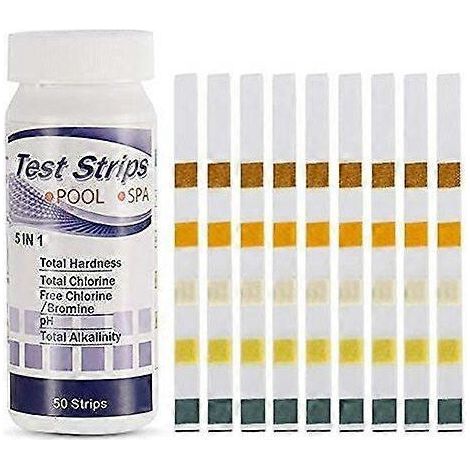 Testeur de pH et de chlore pour piscine, 50 bandelettes pour spa 5 en 1 (1/5)
