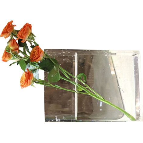 Vase en forme de livre pour fleurs - Décoration esthétique pour la chambre - Style artistique et culturel - Vase décoratif en forme de livre pour la maison, la chambre ou le bureau - Transparent (cara (1/5)