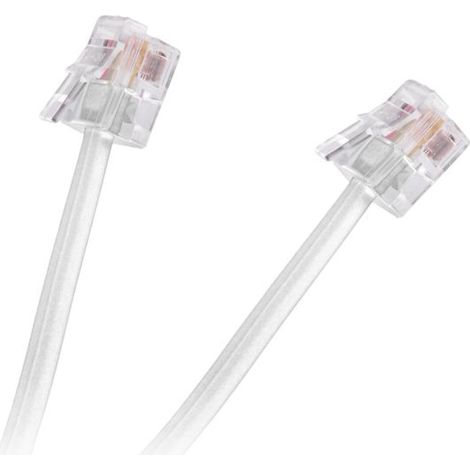 Cable telefónico con conector blanco de 5 m (1/5)