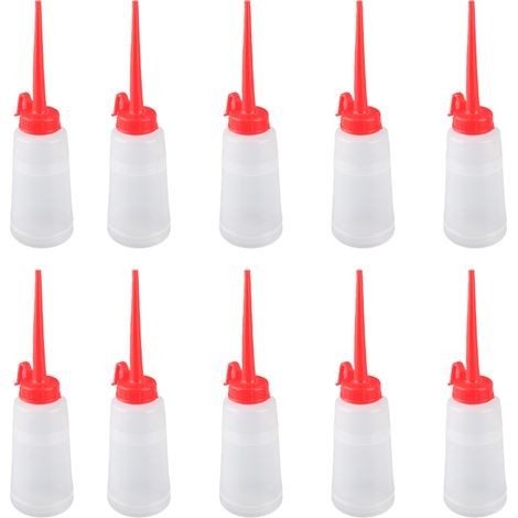 Lot de 10 flacons d'huile pour machine à coudre, aiguille double à pointe longue, distributeur d'huile en plastique (1/5)