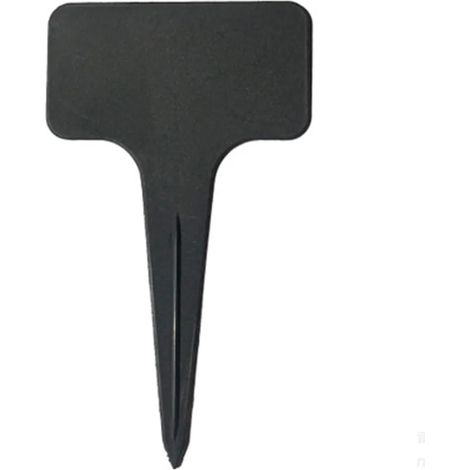 100Stk T-Form Plastik Pflanzenstecker Schwarz Pflanzenschilder zum Beschriften Wetterfest Stecketiketten, 6 x 10 cm