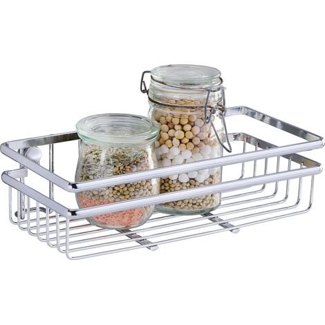 WENKO Scaffale universale Style, Metallo cromato, 25 x 7 x 12 cm, Argento lucido