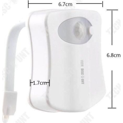 TD® Lampe de toilette veilleuse led détecteur de mouvement pour wc changement de couleur éclairage cuvette variation noir obscuri (1/4)
