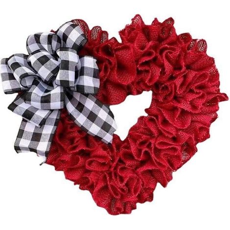 Guirlande En Forme De Cœur - 35,5 cm - Pour Porte D'Entrée - Décoration Saint-Valentin - 1 Pièce (1/3)