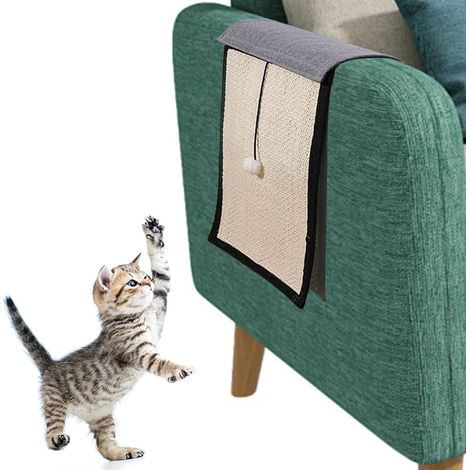 Tapis en sisal pour chat, griffoir pour protection de canapé, accessoire pour faire les griffes et divertir l’animal