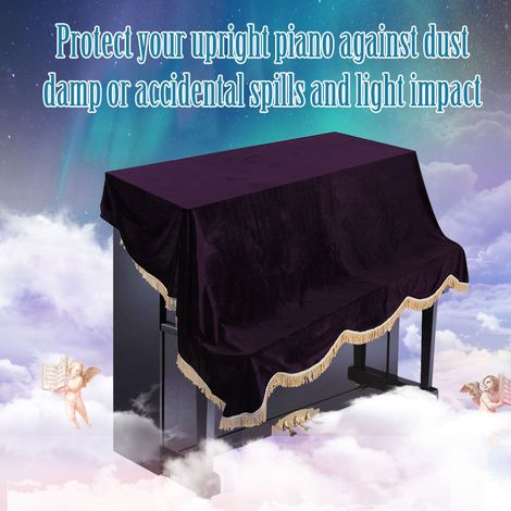 Housse anti-poussière résistante pour piano droit avec bordure en velours (200150cm) (1/5)