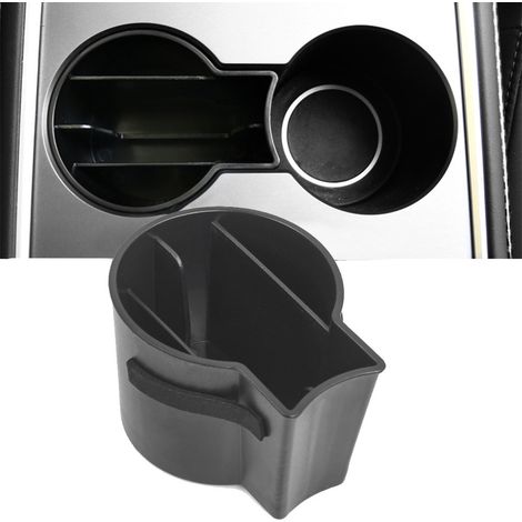 Convient pour Tesla Model 3 Y, porte-bouteille, emplacement pour carte, boîte de rangement divers, accessoires de modification automobile - Version floquée Tesla Model 3 (2017-2020) (1/4)