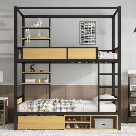 Letto a castello 90x200 con contenitore metallo MDF OKMYHOME (1/5)