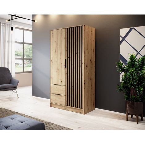 Armoire 2 portes MELODIE 105 cm chêne (1/4)