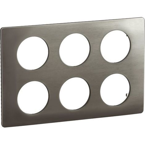 LEGRAND CÃ©LIANE PLAQUE 2 X 3 POSTES ACIER SATINÃ© - CP1810 (1/2)