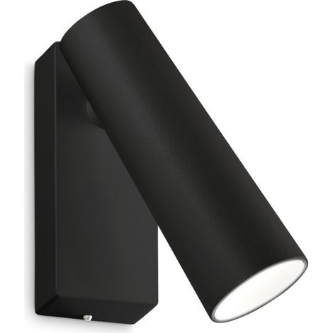 Ideal Lux PIPE Lámpara de lectura orientable de pared negra 3000K (1/2)