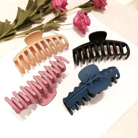 lot De 4 Grandes Pinces Cheveux, Pinces Cheveux Antidrapantes Pinces Cheveux Femme, Pinces Cheveux Griffe Pour Cheveux Pais, Accessoires De Coi (1/5)