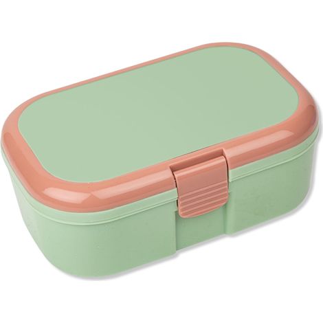 Boîte à déjeuner pour enfant avec compartiments, boîte à déjeuner adulte, couleur rose menthe, école, bureau, maternelle, boîte à goûter (1/5)