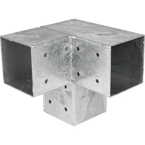 Wovar – Connexion d'angle pour poteaux 9 x 9 cm en acier galvanisé – 12 trous de vis pour fixation – Résistance accrue pour constructions extérieures (1/4)